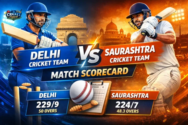 Delhi Cricket Team vs Saurashtra Cricket Team Match Scorecard