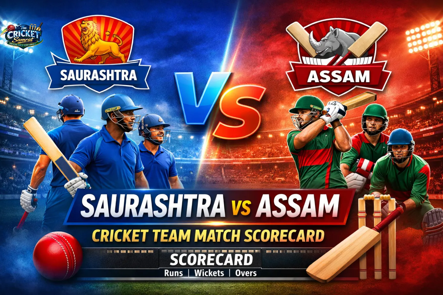 Saurashtra Cricket Team vs Assam Cricket Team Match Scorecard
