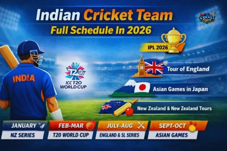 Indian Cricket Team Full Schedule In 2026