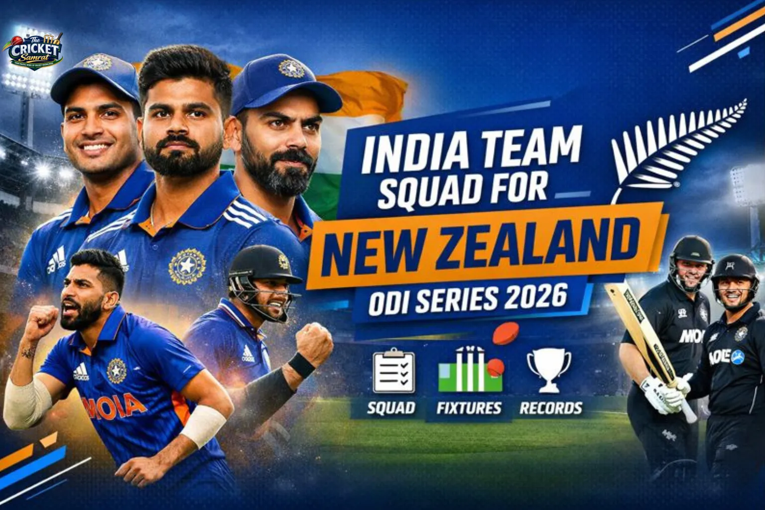 India team squad for New Zealand ODI