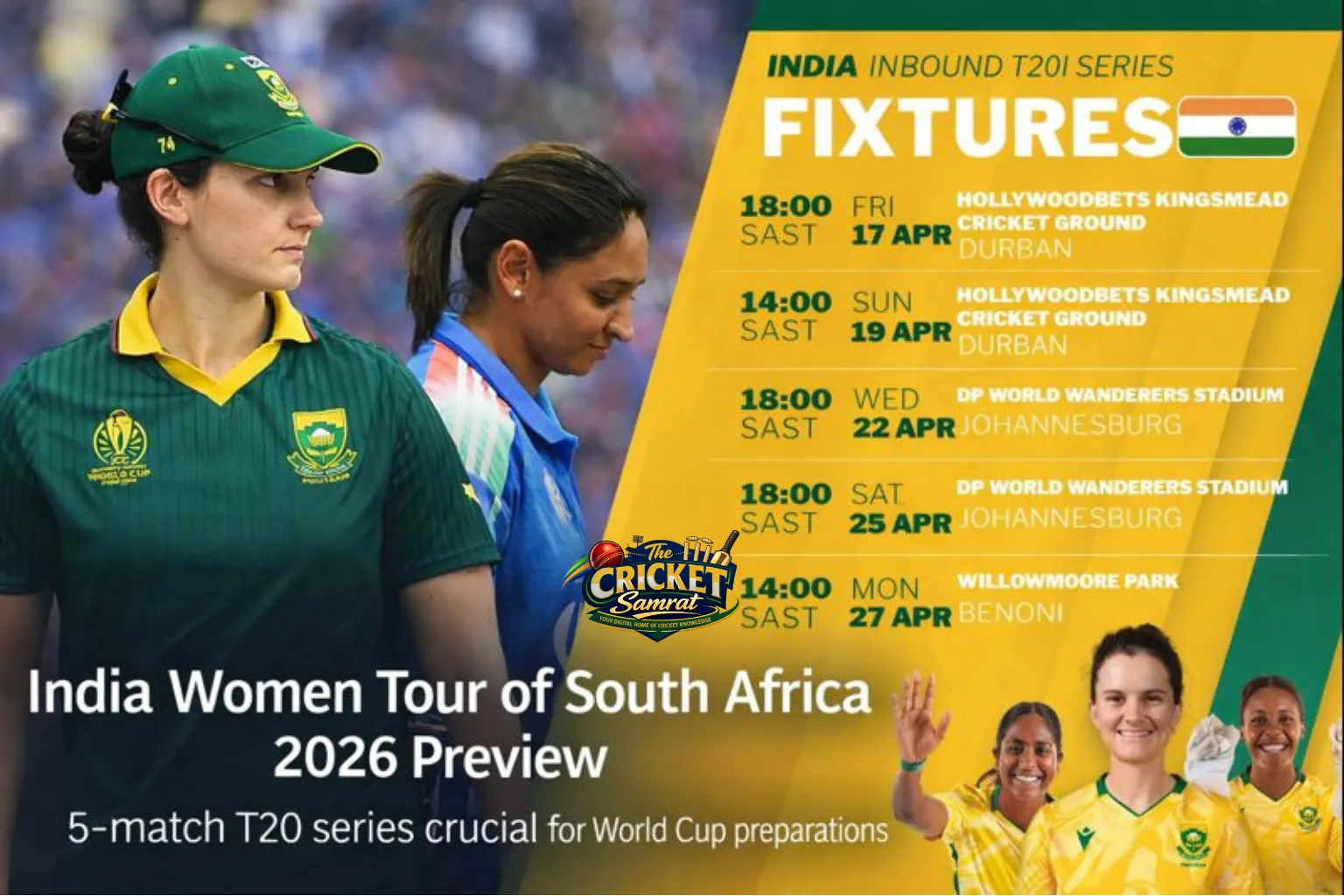 India Women tour of South Africa 2026