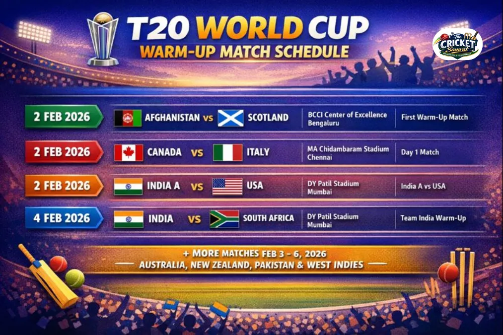 T20 world cup warm up match schedule