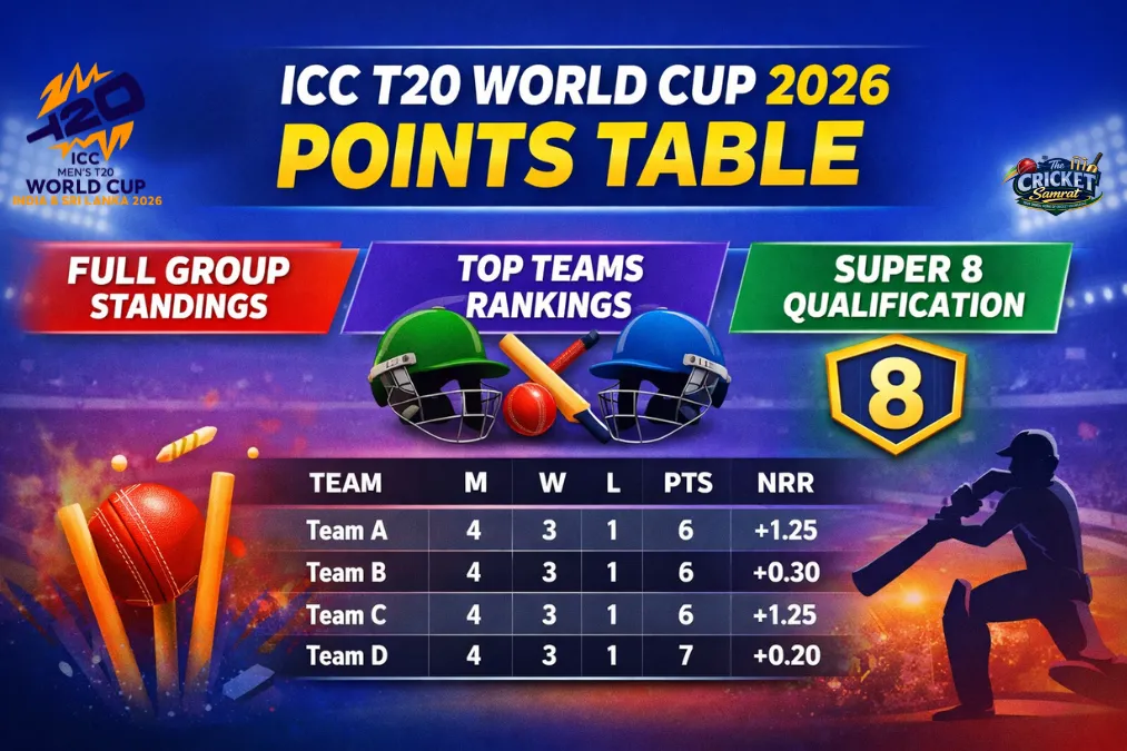 ICC T20 World Cup 2026 Points Table